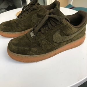 Nike Air Force One Olive Green Suede